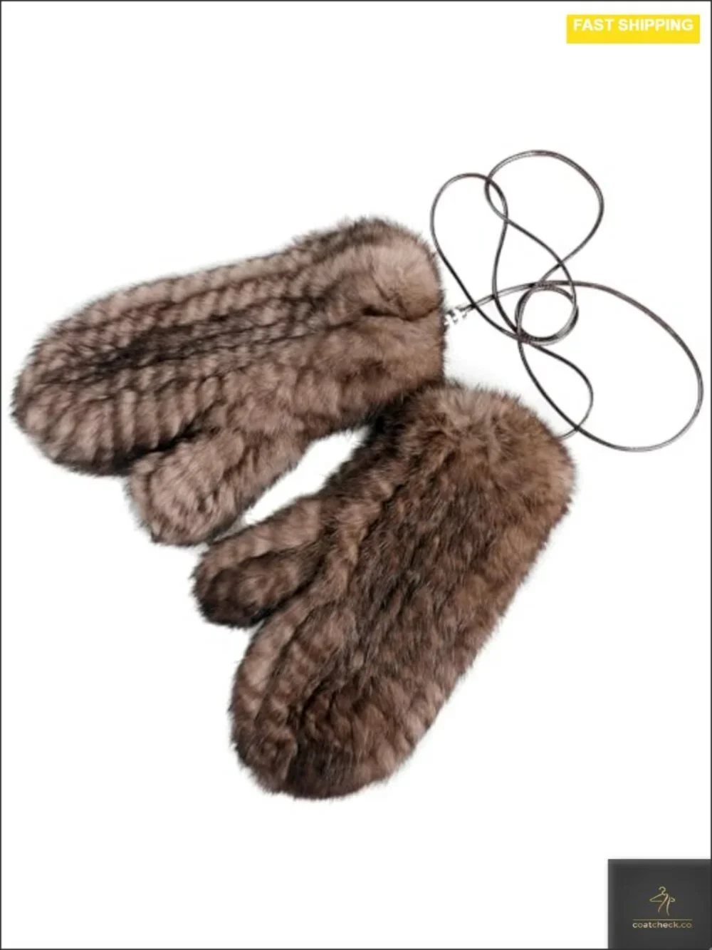 Luxury Women's Genuine Rabbit Fur Knitted Mittens - Soft Winter Cold Weather
